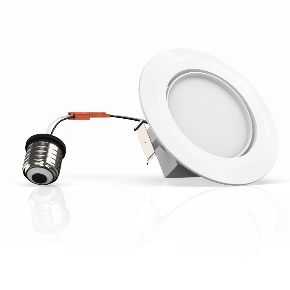 4 Inch LED Recessed Lighting With Adjustable Eyeball, 10W, Dimmable, Mounting Clip- Perfect Downlights For Living Rooms, Offices, Closets, Kitchens, And Hallways