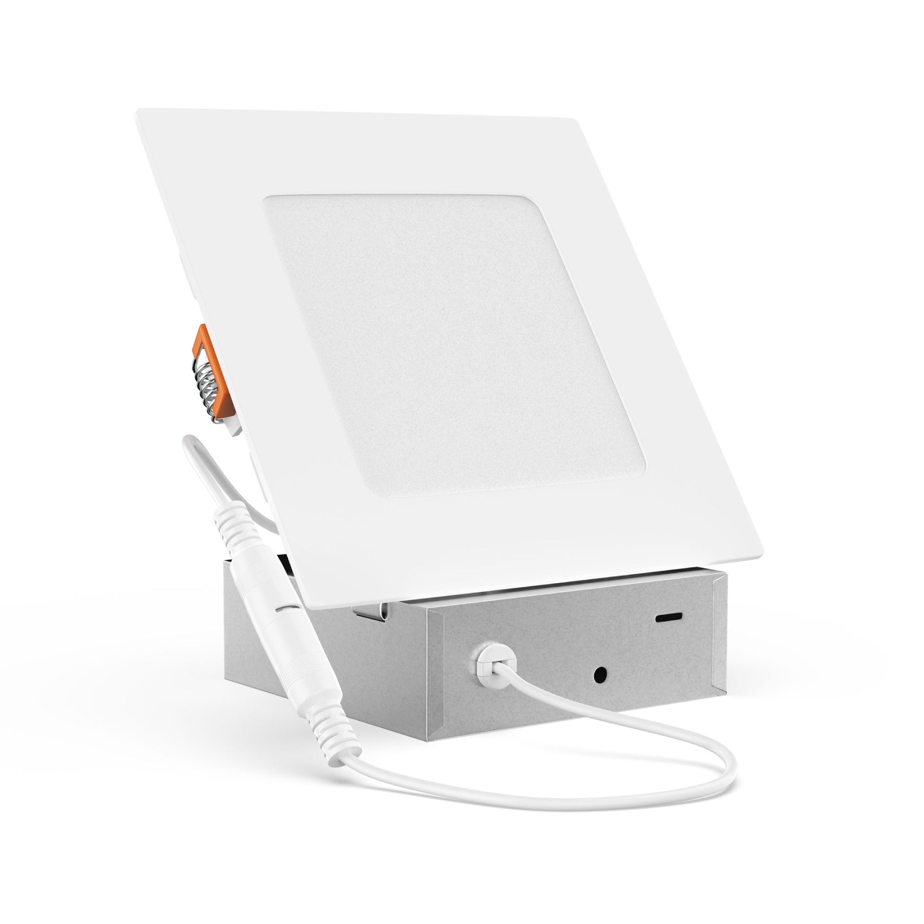 9W 4 Inch Ultra Thin Square LED Recessed Light: Junction Box, 650LM, Dimmable, Damp Location – Ceiling Mount Trim For Office, Kitchen, Bedroom, Bathroom